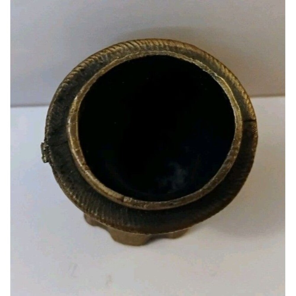 Vtg Miniature Brass Preacher Toothpick Holder Holy Bible Minister Match Pot 2" - Picture 3 of 7